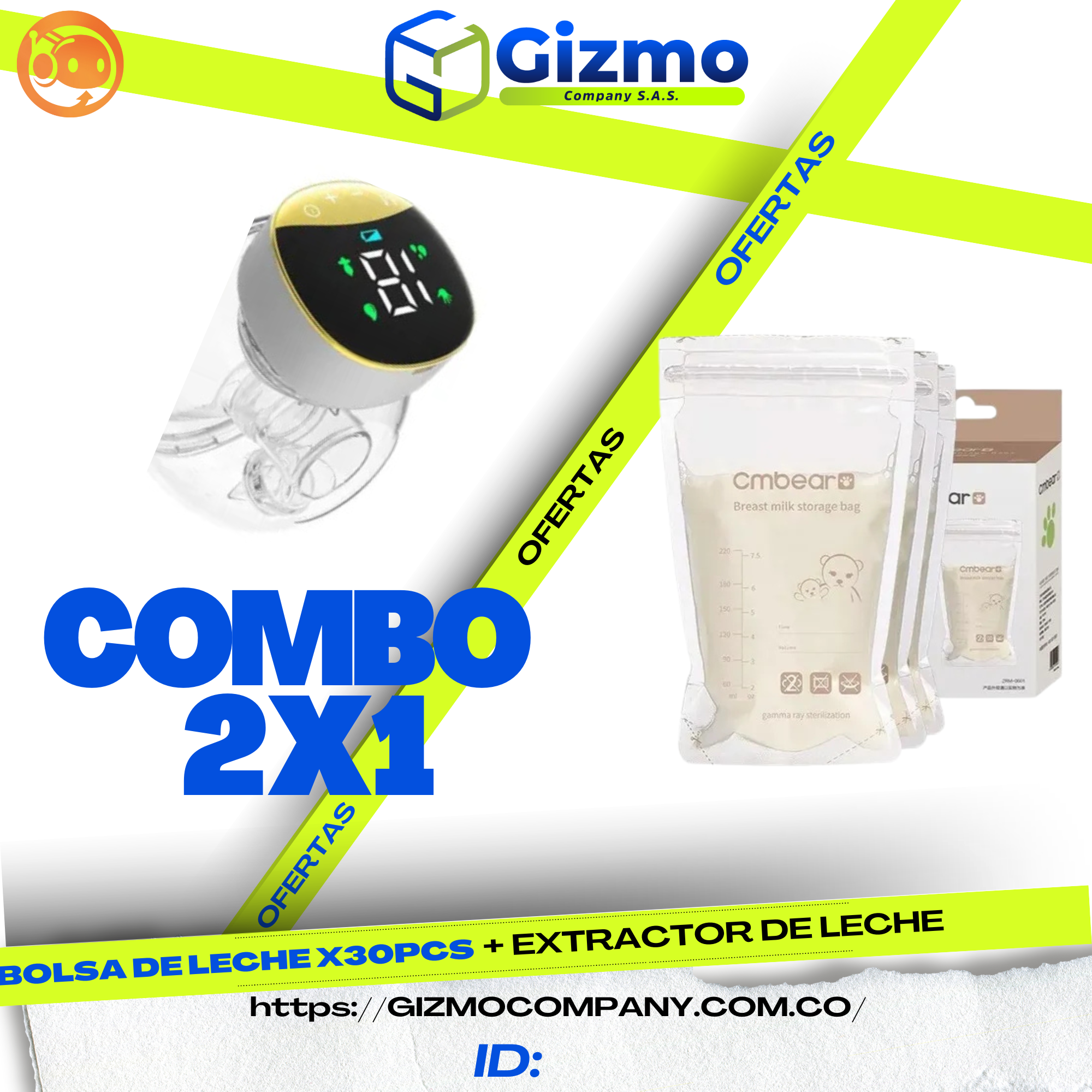 COMBO EXTRACTOR MAS BOLSAS DE LECHE